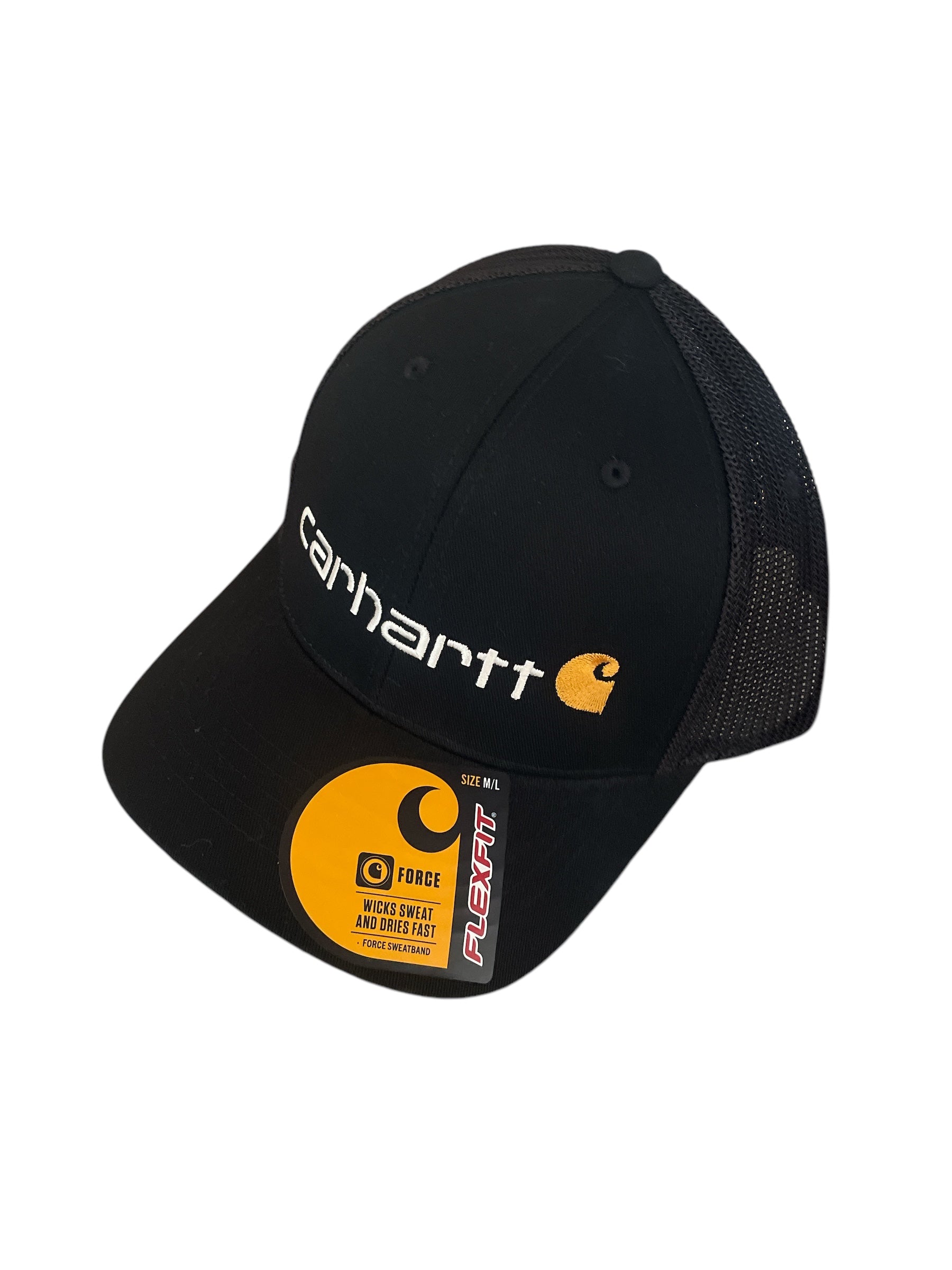 Carhartt-Rugged Flex Fitted Canvas Mesh-Back Logo Graphic Cap