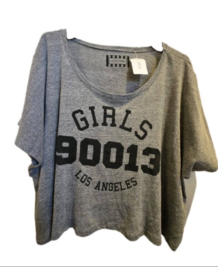 "GIRLS 90013" LOS ANGELS  T-shirt　gray