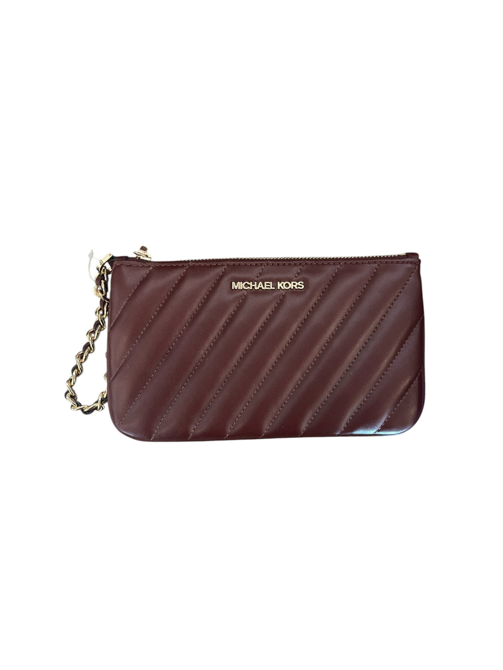 Michael Kors Quilted Medium Top Zip Chain Wallet