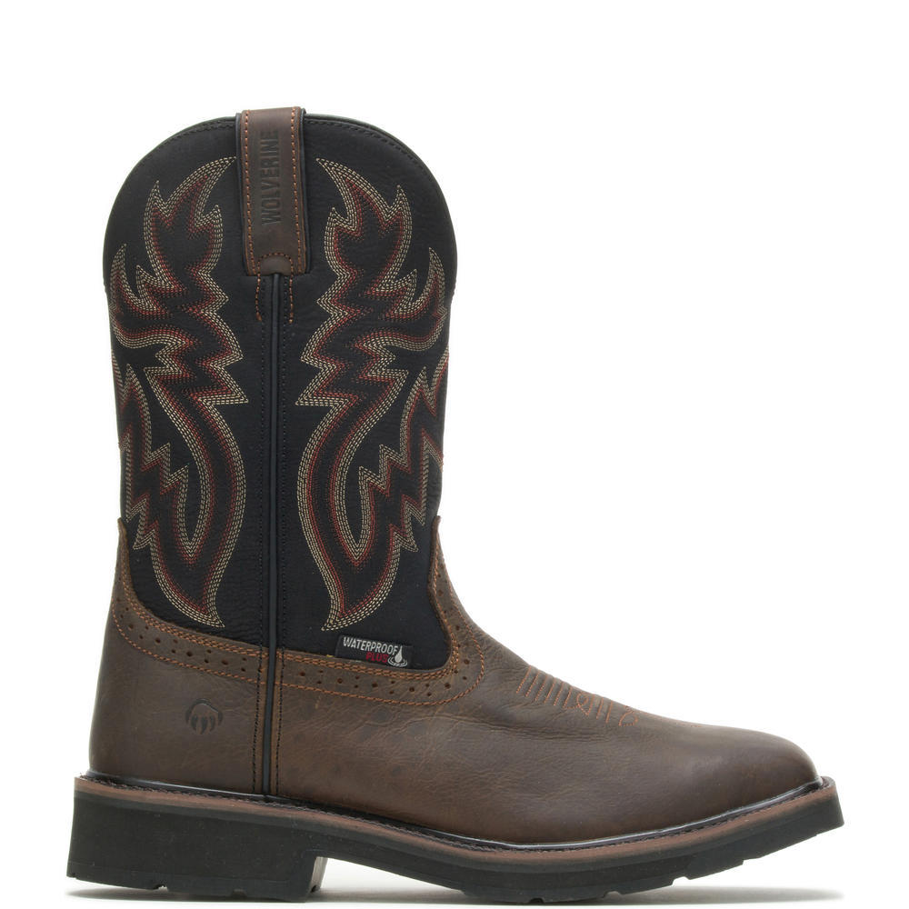 Men's Rancher Waterproof Steel-Toe Wellington - Black/ Brown