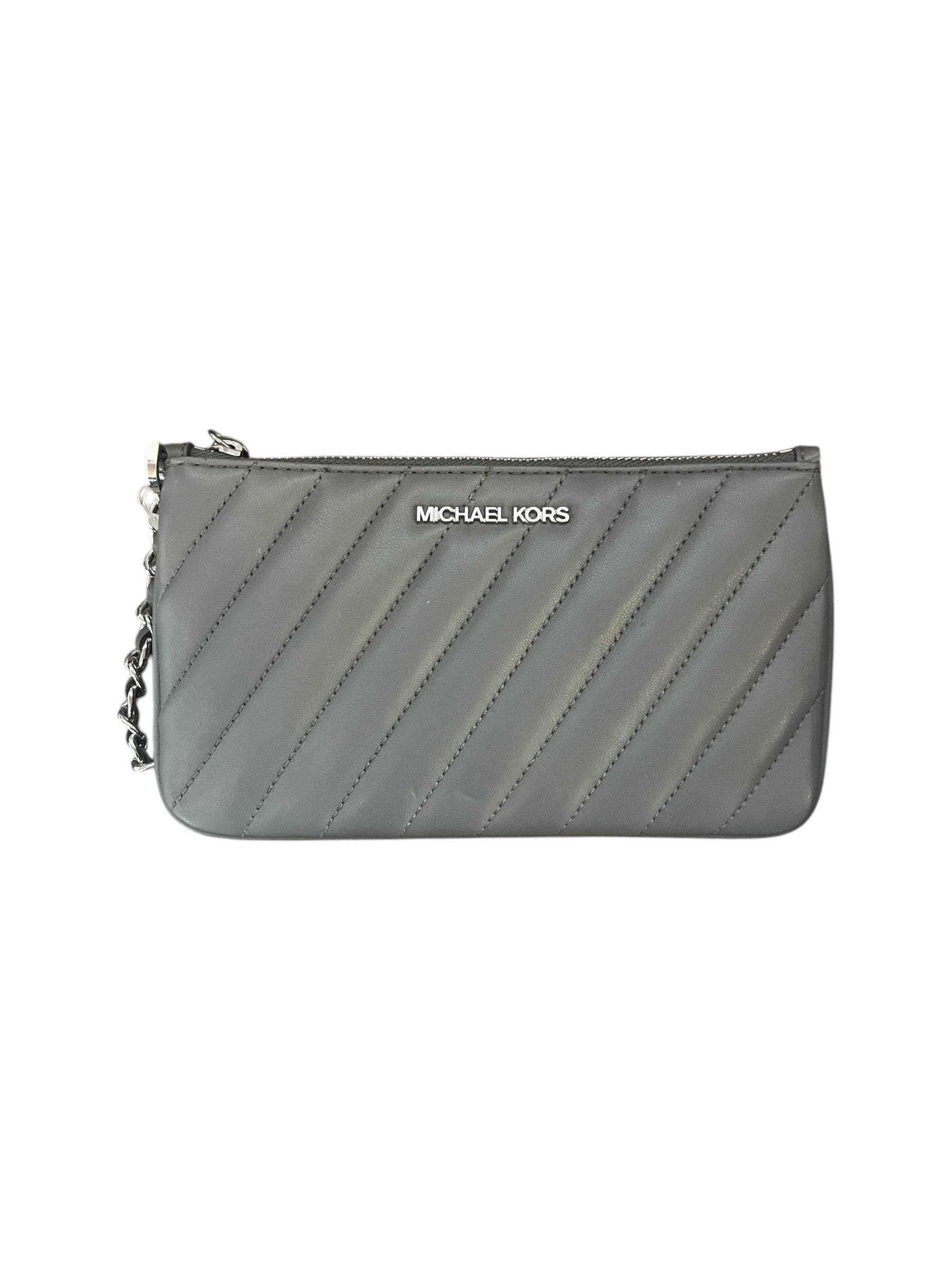 Michael Kors Quilted Medium Top Zip Chain Wallet